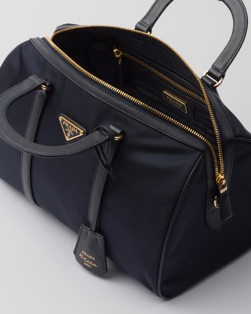Prada Re-Edition 1978 Medium Re-Nylon and Saffiano Leather Top-Handle Bag - Image 3